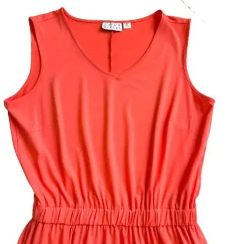 Joan Rivers  Maxi Dress Petite Coral Orange Sleeveless V-Neck Jersey Size SP