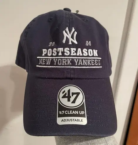 47 Brand 47 Adult 2024 MLB Postseason New York Yankees Navy Cleanup Baseball Hat NWT