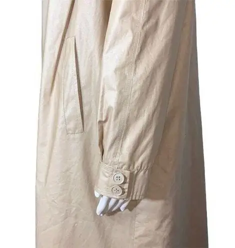 Vintage Tres Elle Womens Full Length Trench Coat Jacket Tan Brown Size 9 10