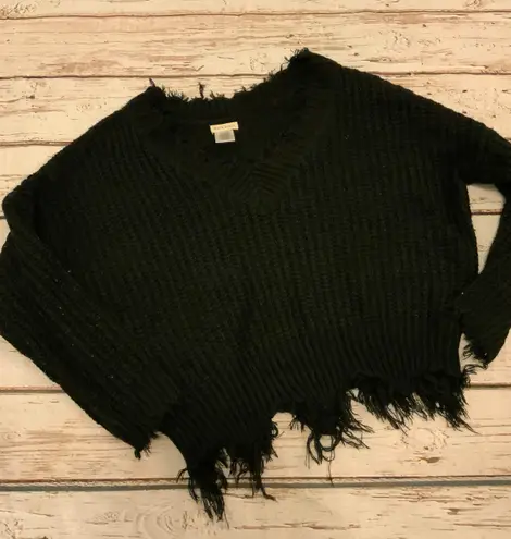 Main Strip Distressed Sweater - Small