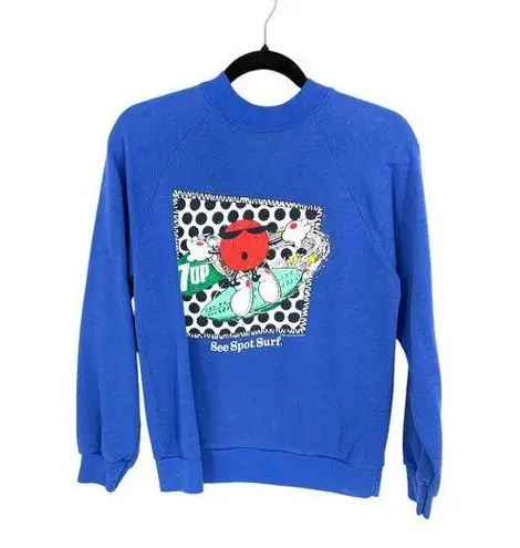 Vintage 80s 7Up Sweatshirt Womens Medium See Spot Surf