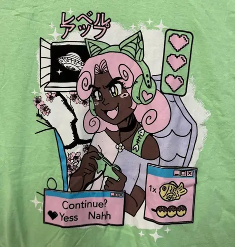 Kitty Kawaii Gamer Streamer Girl Black Matter Tee M