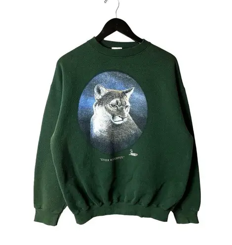 Urban Outfitters Cougar Sweatshirt Vintage 90s Small S Green Graphic Crewneck