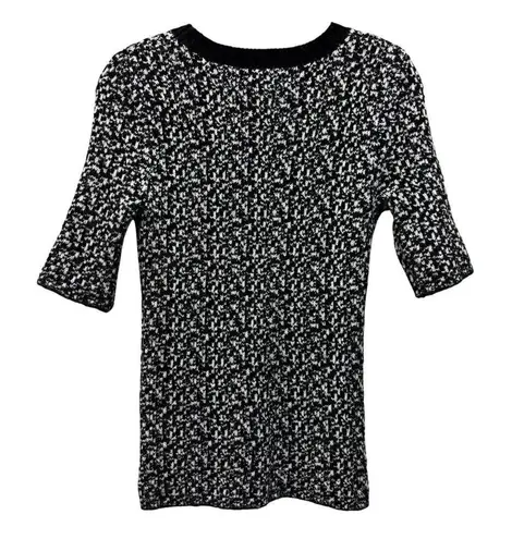 Tahari Womens Black & White Knit Sweater Blouse Size S