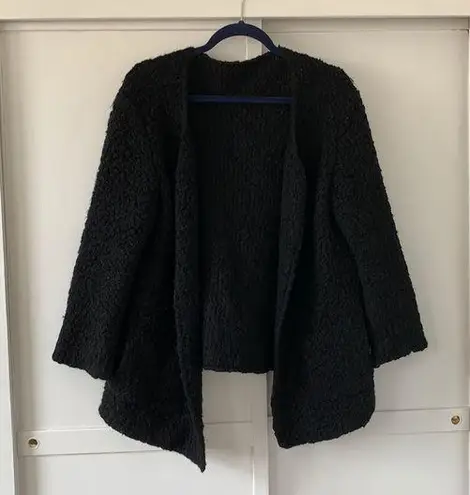 Oversized Fuzzy Black Cardigan Sweater Size M