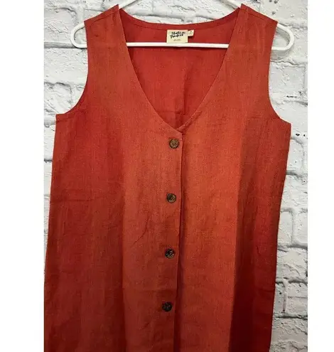 Mata Traders Jacklyn linen cotton short sleeve summer Shift Dress size S.