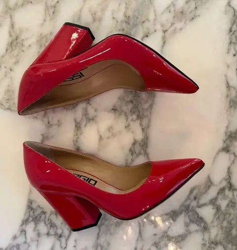 Sergio Rossi NIB Red Patent Leather Block Heel Pumps EU35/US 5 sold out