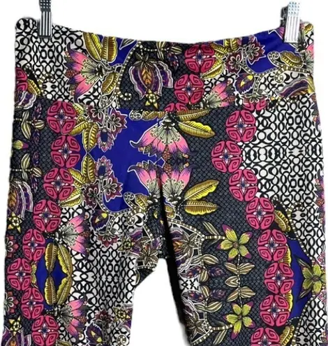 Onzie Pants Womens Medium Large Multicolored Koh Tao Floral Cropped Leggings Gym