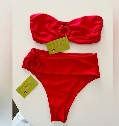 Sunlight muse bikini set high waist red small swim swim set women