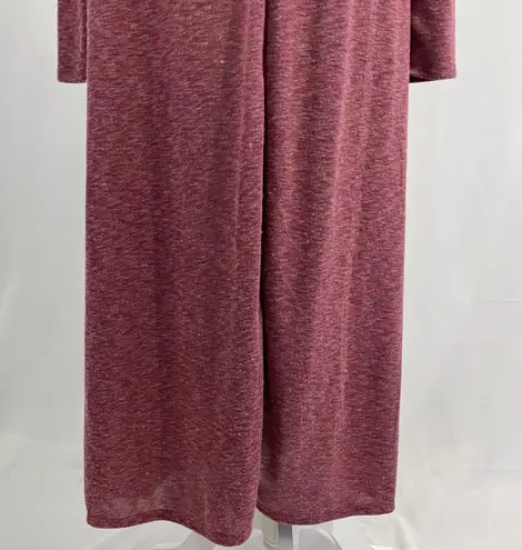 Caslon New Soft Knit Long Sleeve Side Tie Midi Dress Red Heather Size Small