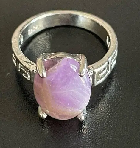 Amethyst Natural purple S925 silver ring size 7.5