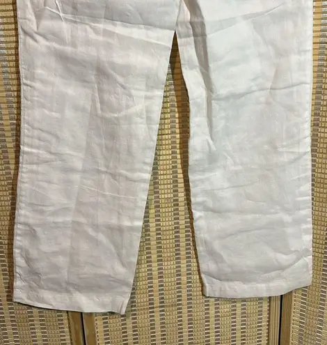 Charter Club Pant Shop Linen Cotton Drawstring Waistband Winter White Pants 8