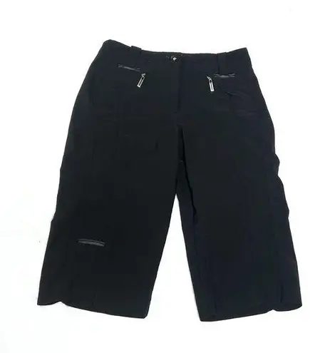 NEW Jamie Sadock Bermuda Shorts Solid Black Pockets Low Rise Stretch Sz 0