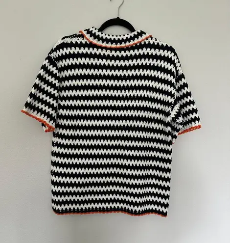 The Upside Voyage Crochet Sagra Shirt Size XXS NWT Blue