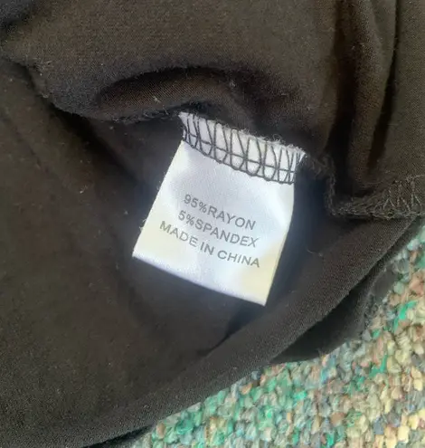 Mockneck Cropped Black Top Size M