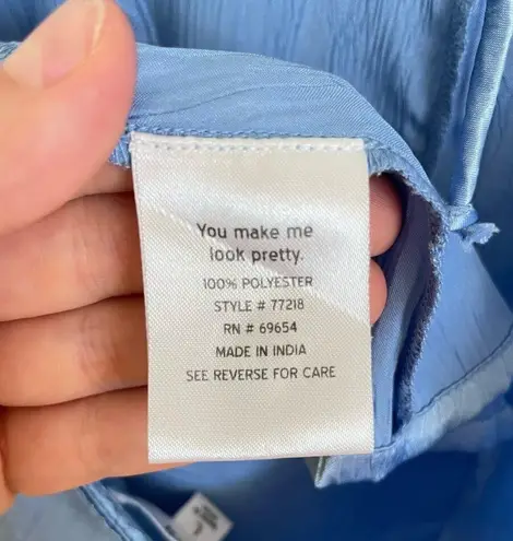 Rahi Bondi Gwen Blue Satin Open Back Romper Women’s Large NWOT Size M