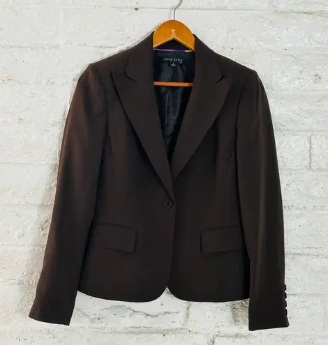 Anne Klein Women's Suit, Brown One Button Jacket or Blazer, Size 4