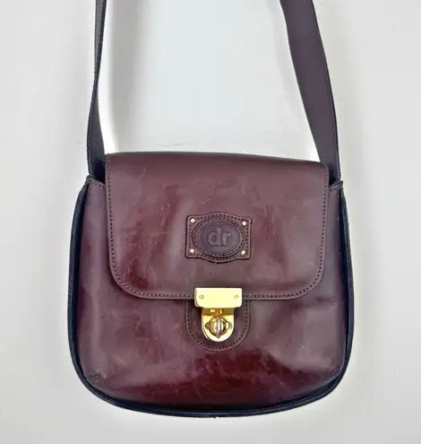 Vintage Del Rio Brown Leather Saddle Bag Shoulder Handbag