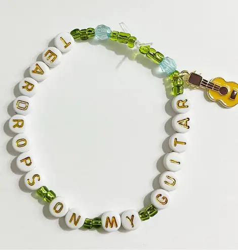 Friendship Bracelet Teardrops On My Guitar Debut w/ Charm White