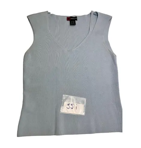 Sandra King Medium Light Blue Sleeveless Sweater Vest 55i