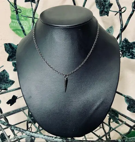 Spike Gunmetal Necklace Punk Goth Egirl New