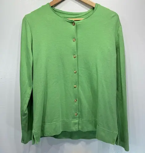 Mountain Lake 2 Piece Green 100% Cotton Knit Cardigan And Tank Set Size Large