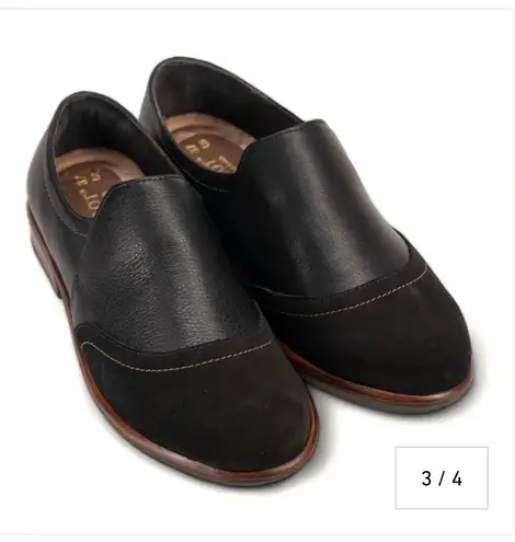 Naot Angin Leather Nubuck Loafers Sz 7 Slip On Cushioned Black
