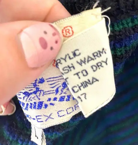 90s TALLY HO Green and Blue Plaid Gold Button Accent Button Up Cardigan Size L