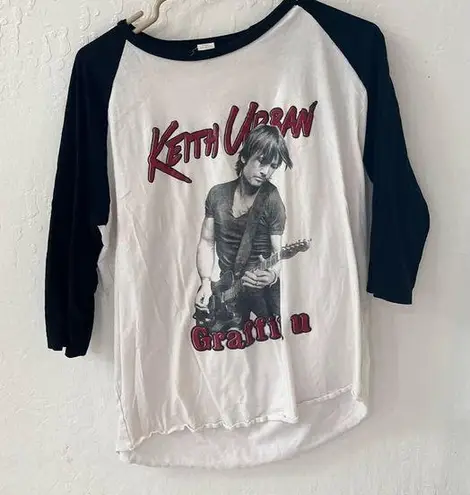 Keith Urban 2018 Graffiti U Ban Tour Baseball T Shirt Black White Red L Size L