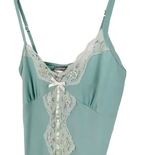 Y2k Rave Baby Blue Lace Cami Coquette Small Vintage Glam