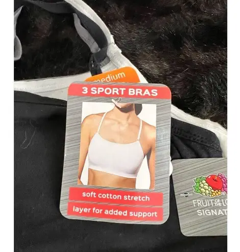 Fruit of the Loom New   Women's Active Sports Bra 3 Piece M