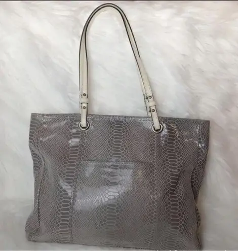 wilson's leather Wilson’s Leather Gray Snake Print Tote Purse Bag Beautiful collection, EUC