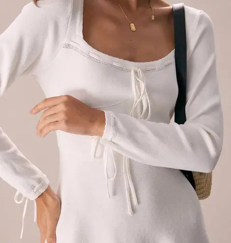 RIHOAS The White Square Neck Sweater Mini Dress M 74 Size M