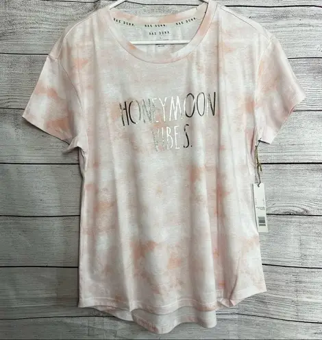 Rae Dunn Womens Short Sleeve "Honeymoon Vibes" Graphic Tee Sz L