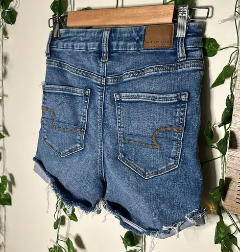 American Eagle  Curvy High Rise Shortie Denim Shorts