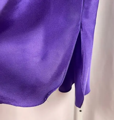 Vintage Inner Most Large Jewel Tone Lace Deep Purple Satiny Silky Slip Dress