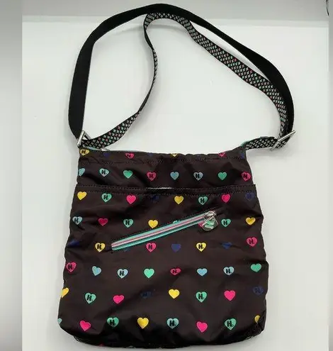 Harajuku Lovers A Rare Crossbody Vintage Heart Print HTF Nylon Handbag