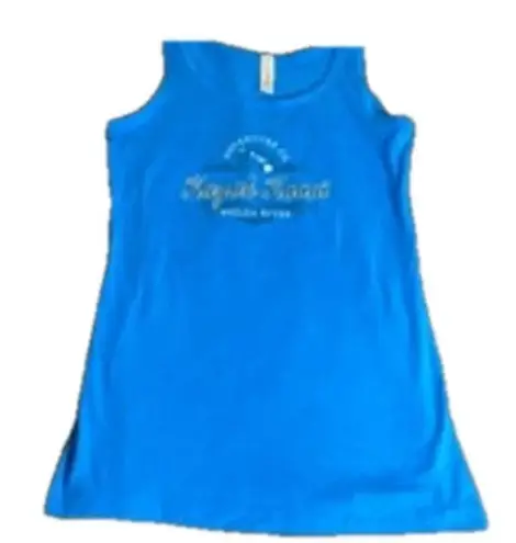 Ouray Athleisure Blue Graphic Tank Top Royal Island Live Love Size Large