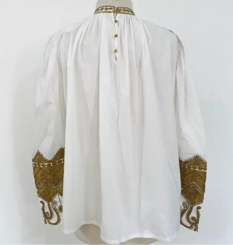 NEW V.D.E. Vinster blouse with gold embroidery detailing White