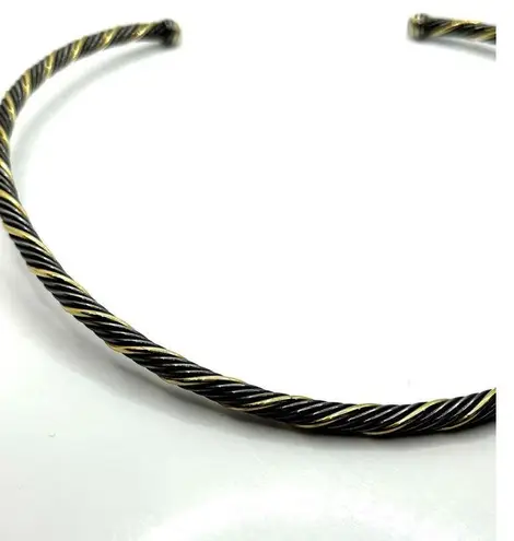 David Yurman Women's Vintage Blackened 18k Gold Twisted Cable Collar Necklace