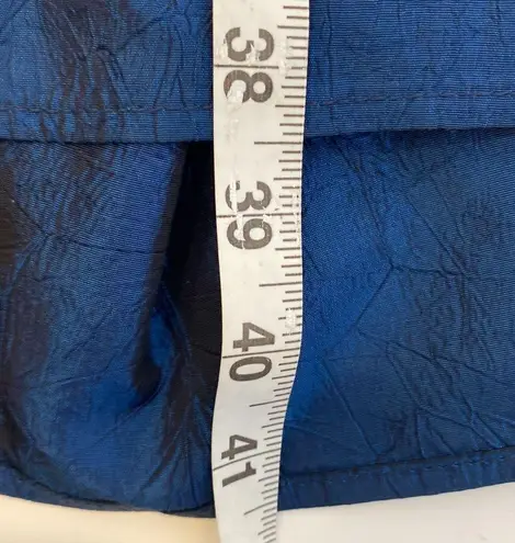 Le chateau Blue Crinkle Maxi Velcro Wrap Skirt EUC OS Acrylic Vintage Y2K Women