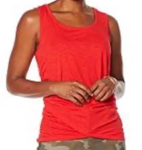 Skinny Girl stretch slub jersey knit side ruched tank top red S