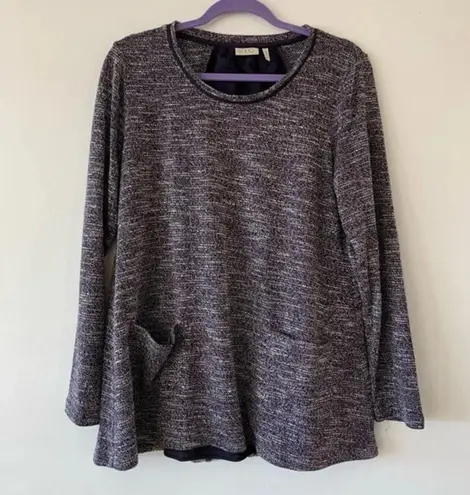 LOGO By Lori Goldstein LOGO Lori Goldstein Tunic Brocade Sequin Back Size Medium Holiday Sparkles NYE