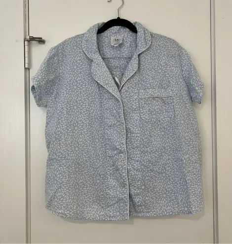 Belle il Fiore Button Down and Shorts Pajama Set M Blue Size M