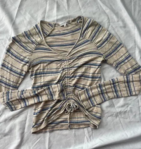 Fitz + Eddi Tan And Blue Striped Long Sleeve