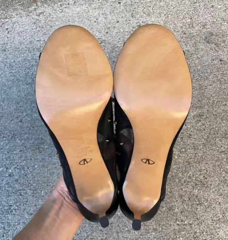 Valentino Garavani Valentino Rockstud shining mesh studded mules slide sandal size IT 37.5 NIB