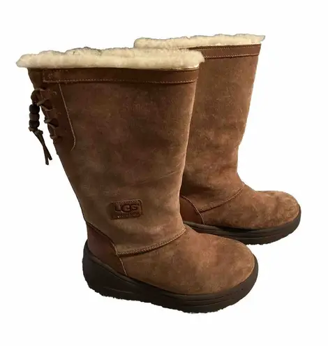 UGG Australia Womens Klarissa Boots 1003288 Chestnut Waterproof Tassel Beaded Brown Size 6