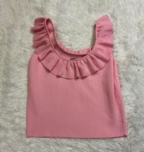 Endless Rose Ruffle Neck Knit Top in Baby Pink