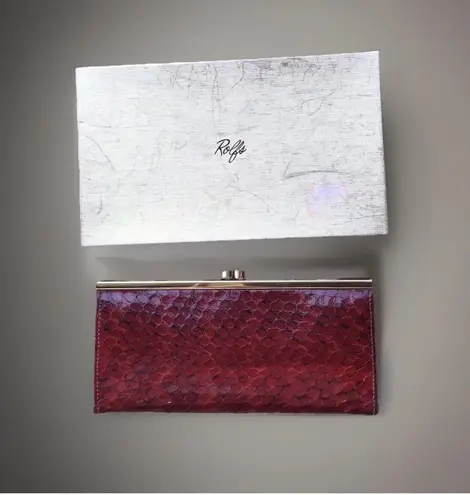 Rolf’s genuine cobra clutch wallet red leather