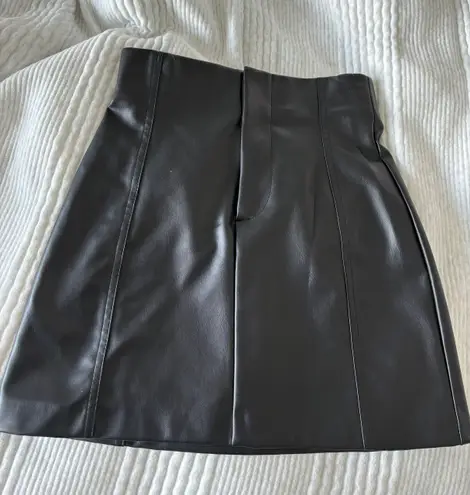 ZARA Black Leather Mini Skirt